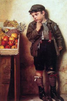 John George Brown : Eyeing the Fruit Stand